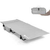 Gonex 31.5-inch wide camping cot fully set up for roomy outdoor sleep.