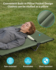 Gonex cot aluminum bars closeup emphasizes lightweight durability and stability.