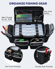 Gonex Fishing Tackle Bag large capacity holds four 3700 boxes for organized gear