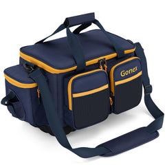 Gonex fishing tackle bag with waterproof bottom keeps gear dry on deck