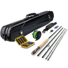 Gonex fly fishing rod and reel combo 8ft 4-piece carbon fiber with travel case