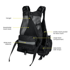 D-rings and attachment loops on Gonex fly fishing vest