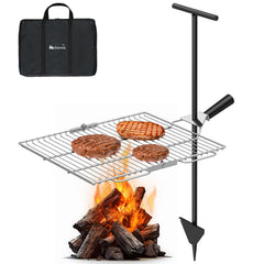 Gonex portable campfire grill folded showing compact travel-ready design for camping