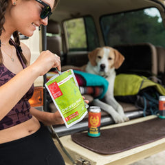 GOOD TO-GO Chicken Pho cooking on a camp stove with hot water
