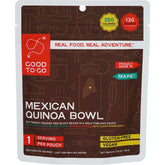 Good To-Go Mexican Quinoa Bowl pouch on camp table ready to hydrate after a hike.