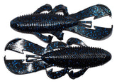 Googan Baits Bandito Bug 4-in Black Blue Flake demonstrates strike-enticing action for bass.
