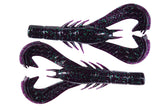 Googan Baits Krackin' Craw 3in Junebug with realistic craw body to entice bass.
