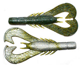 Googan Baits Krackin' Craw 4-Inch Natural, top view showing kicking claws for impressive water displacement