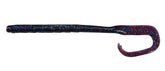 Googan Baits Mondo Worm 7.25in plum multicolor side profile highlights its big silhouette for bass