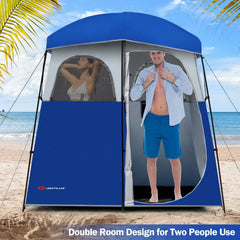 Goplus interior storage pockets keep toiletries organized outdoors.