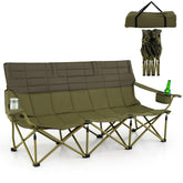 Goplus 3-person camping chair with spacious seating for three outdoors