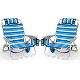 Goplus beach chair two-pack folded for compact storage and transport