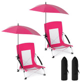 Goplus beach chair with blue umbrella for comfortable shade on sandy days