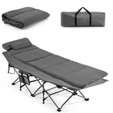 Goplus camping cot with removable mattress for easy cleaning and versatile comfort.