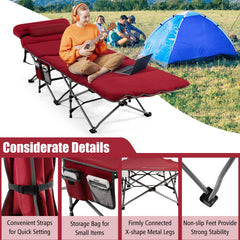 Goplus camping cot with ten-leg sturdy frame for stability