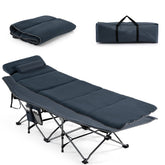Goplus camping cot with removable mattress for comfortable outdoor sleeping.