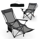 Goplus camping lounge chair showing adjustable backrest angles for personalized comfort