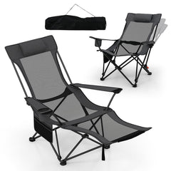 Goplus camping lounge chair showing adjustable backrest angles for personalized comfort