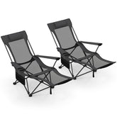 Goplus camping lounge chair with adjustable backrest for customizable outdoor comfort