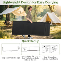Goplus cot setup in three steps supports fast campsite readiness