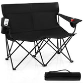 Goplus Double Camping Chair backrest view offers spacious support for two