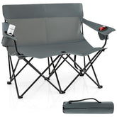 Goplus Double Camping Chair with oversized backrest for two-person seaside lounging