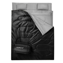 Goplus double sleeping bag outer shell waterproof for outdoor warmth