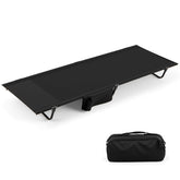 Goplus folding camping cot in compact form for easy backpack or car trunk transport
