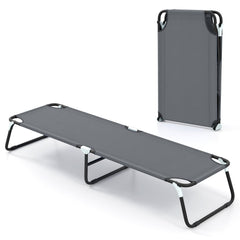 Goplus folding camping cot fabric close-up showing breathable, skin-friendly 600D material