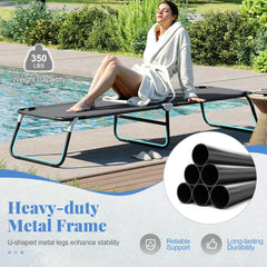 Goplus folding camping cot frame durability highlights reinforced connectors and sturdy metal legs