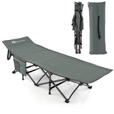 Goplus cot avec jambes robustes offrant une assise extérieure stable.
