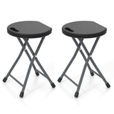 Goplus folding stool 18-inch with HDPE seat for durable outdoor seating.