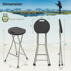 Goplus stool with built-in handle for simple carrying and quick setup.