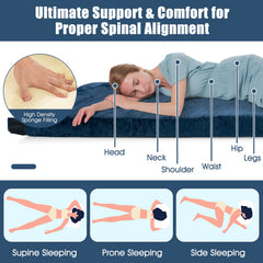 Goplus memory foam camping mattress anti-slip bottom provides stable placement.