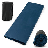 Goplus memory foam camping mattress fully set up for outdoor comfort.