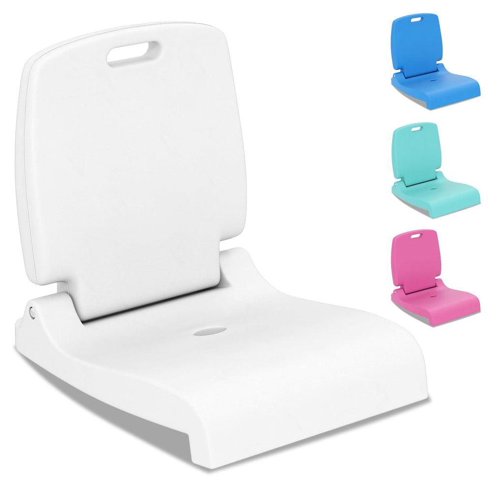 Goplus poolside chair folded with backrest for easy transport.