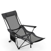 Goplus reclining camping chair with detachable footrest for versatile outdoor seating.
