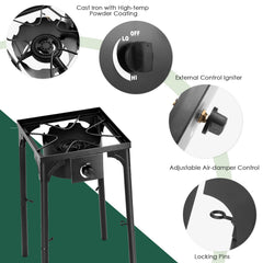 Goplus powder-coated cast-iron stove resists rust
