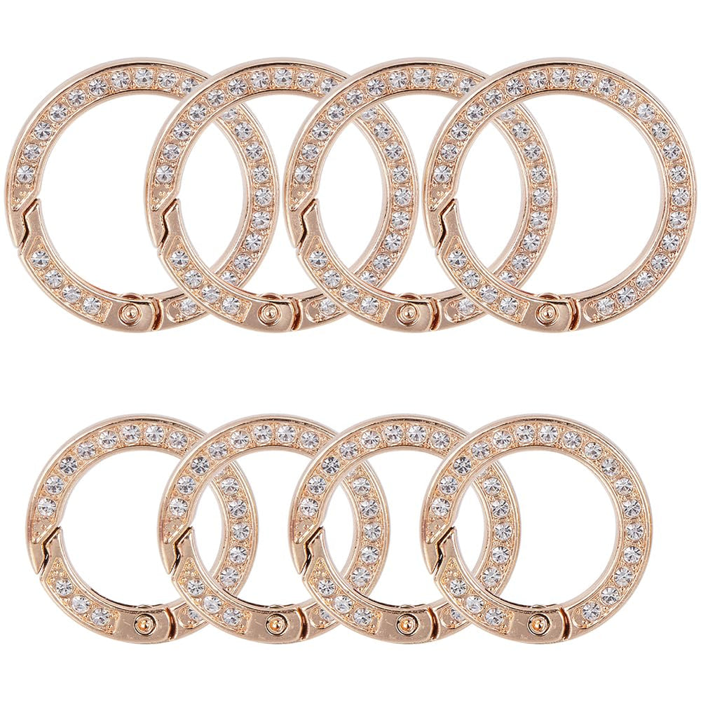 GORGECRAFT gold rhinestone O-ring clip sparkles while securing keys and charms.