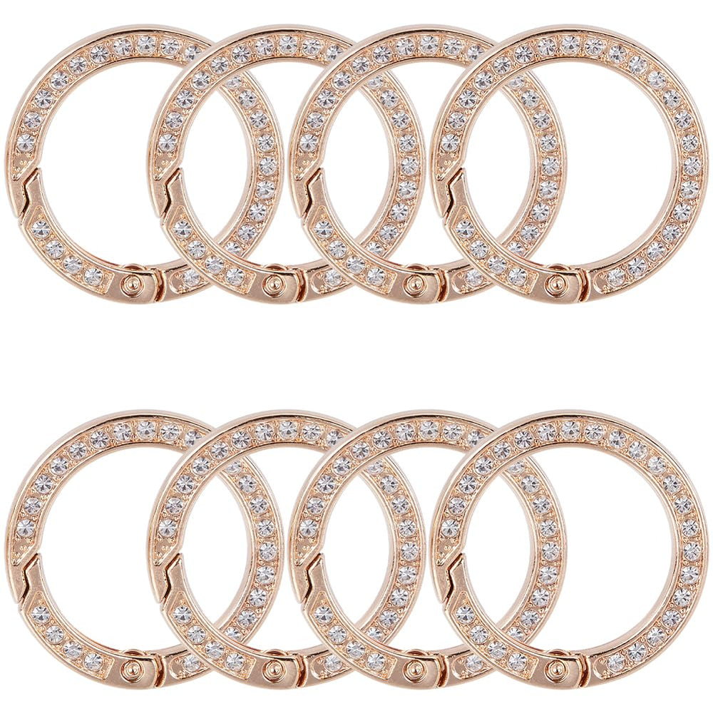 GORGECRAFT rhinestone O-ring clip closed view with secure spring.