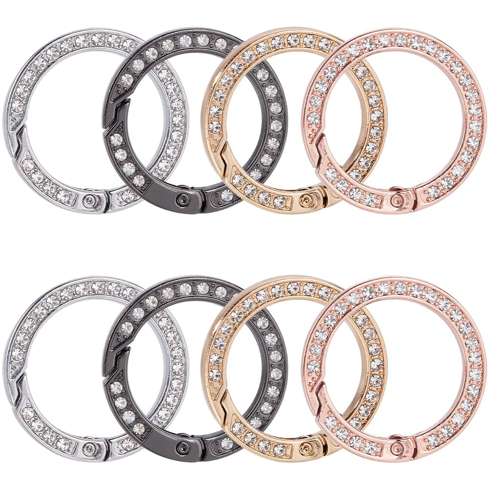 Gorgecraft rhinestone o-ring clip platinum for secure keychains and stylish DIY jewelry.
