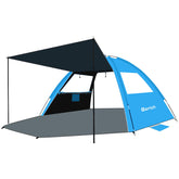 Gorich beach tent canopy front view provides broad shade for sun-safe family days.