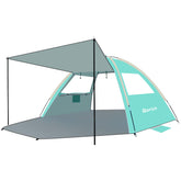 Gorich beach tent canopy setup showing quick family-friendly assembly