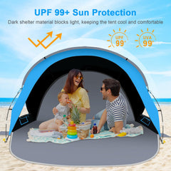 Gorich beach tent demonstrates easy setup and compact portability