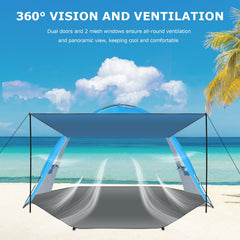 Gorich Beach Tent mesh windows promoting airflow and cooling