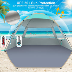Gorich beach tent folded pack demonstrates compact travel size and lightweight design