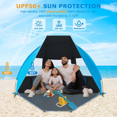 Gorich beach tent fabric highlights UPF 99+ sun protection
