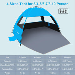Gorich Beach Tent UV protection blocks sun, enabling safer outdoor lounging.