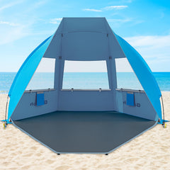 Gorich portable beach tent folded compactly for easy transport and storage