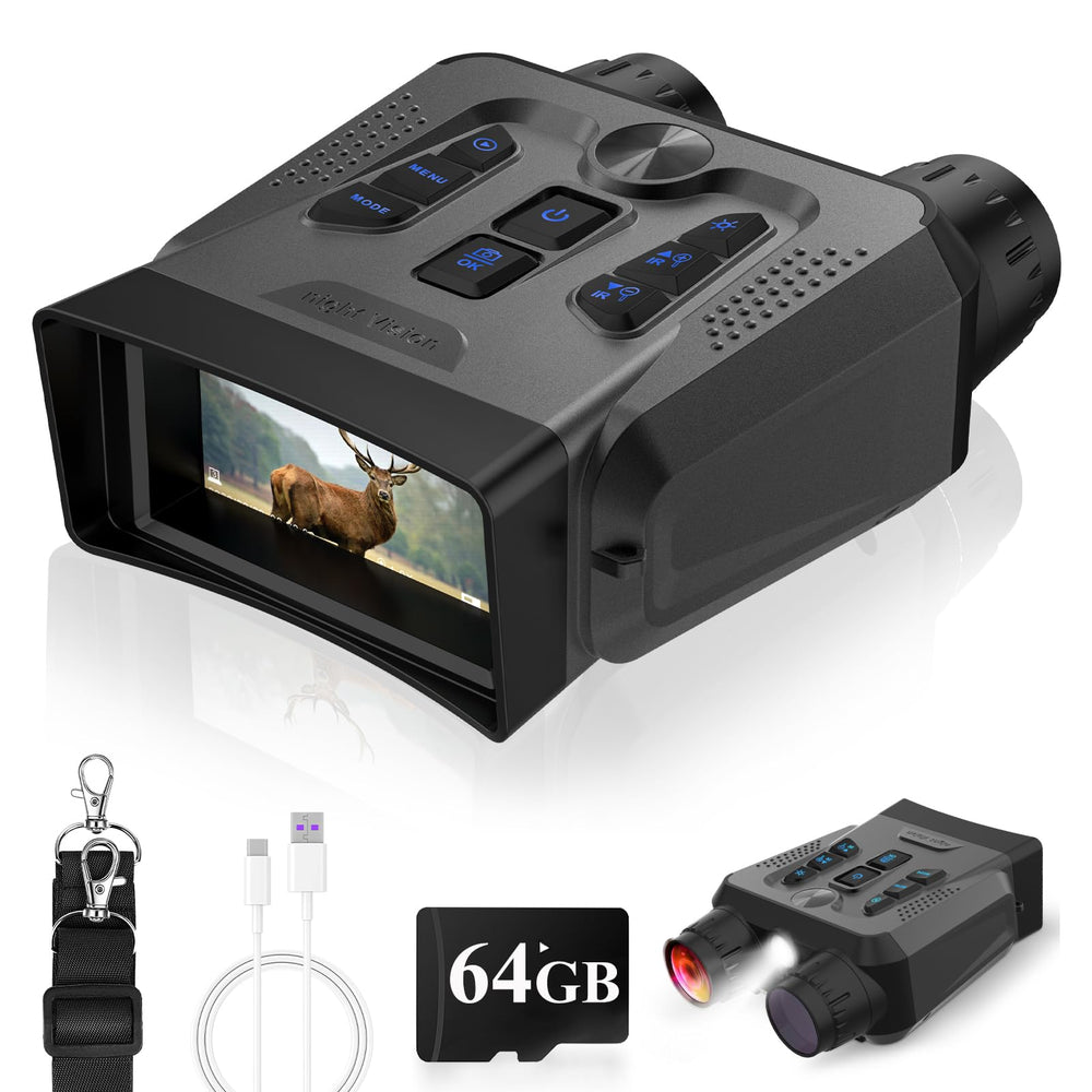 GOSALISU night vision binoculars front view, rugged grip for outdoor use